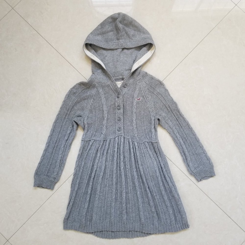 Hollister Grey Knit Quarter Sleeve Sweater